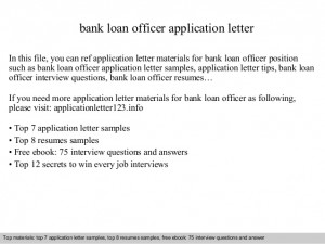 LETTER OF APPLICATION FOR LOAN